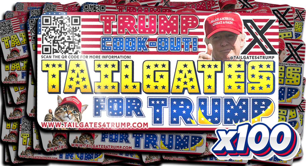 100 Pack Tailgates4Trump Support Sticker